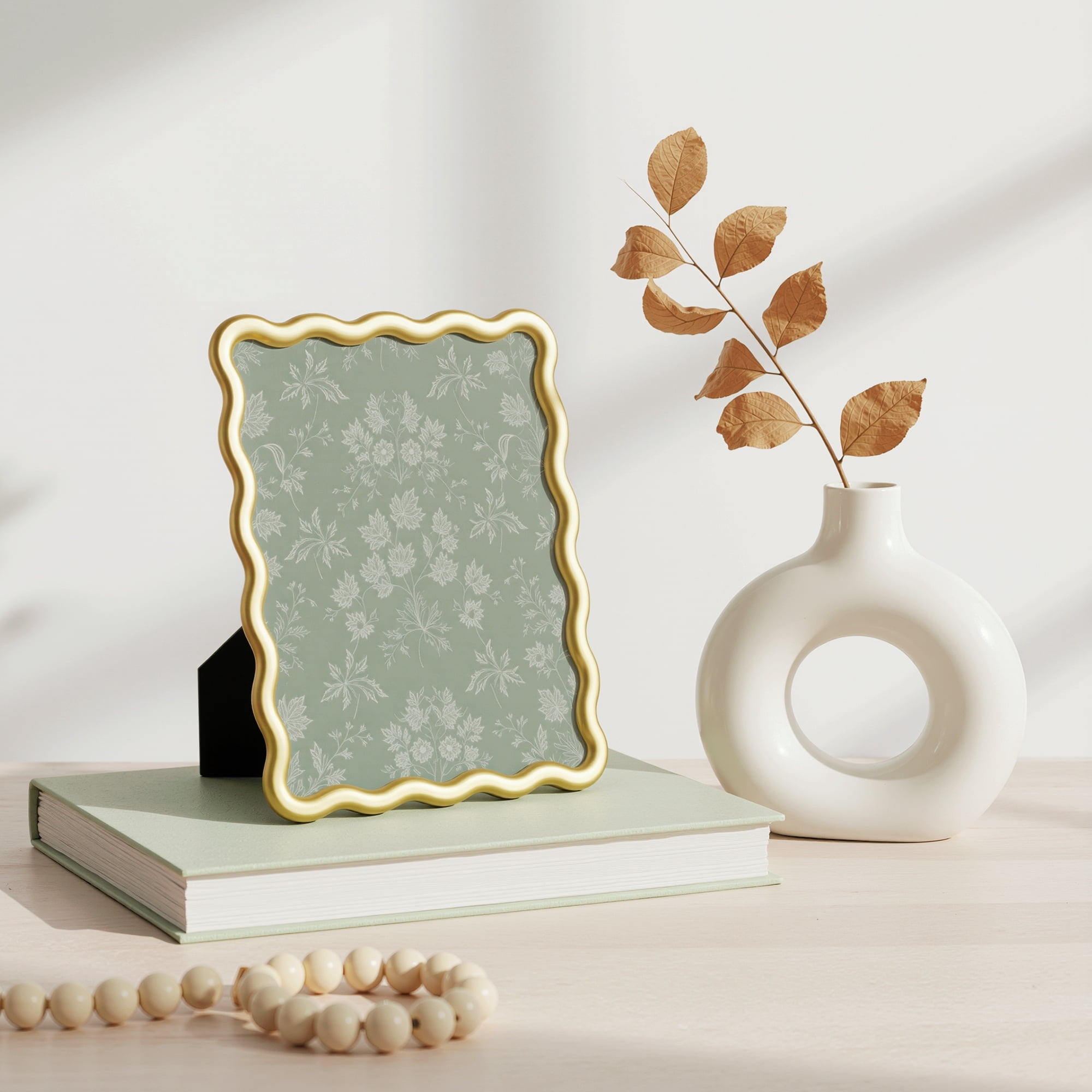 Mainstays 5x7 Picture Frame – Gold Wavy Tabletop Photo Frame