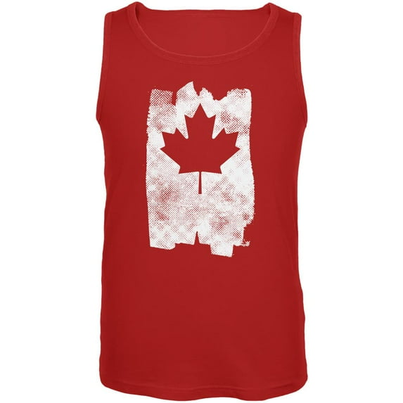 Graffiti Maple Leaf Canadian Flag Mens Tank Top Red MD
