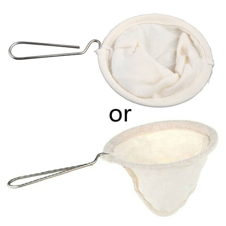 

New Reusable Coffee Filter Bag Stainless Steel Handle Flannel Cloth Strainer Dropping Pot Mesh Basket Tools