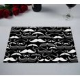 thumbnail image 2 of PKQWTM A Gentlemen Club Mustache Pattern Kitchen Dining Table Mats Placemats Size 12x18 Inches, Set of 2 Pieces, 2 of 2