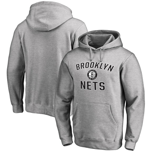 Men's Ash Brooklyn Nets Victory Arch Pullover Hoodie