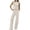 Beige, variant on EazyTech Women's Two Piece Outfits Summer High Neck Sleeveless Casual Pant Set with Pockets Elastic High Waist Wide Leg Lounge Suit