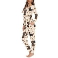 thumbnail image 2 of SCRAWLGOD Dachshund Long Sleeve Pajama Set for Women Long Sleeve Sleepwear Set Crewneck Set of 2 Pjs Size 2XL Breathable Pajamas Set with Pockets for Pajama Party, 2 of 6
