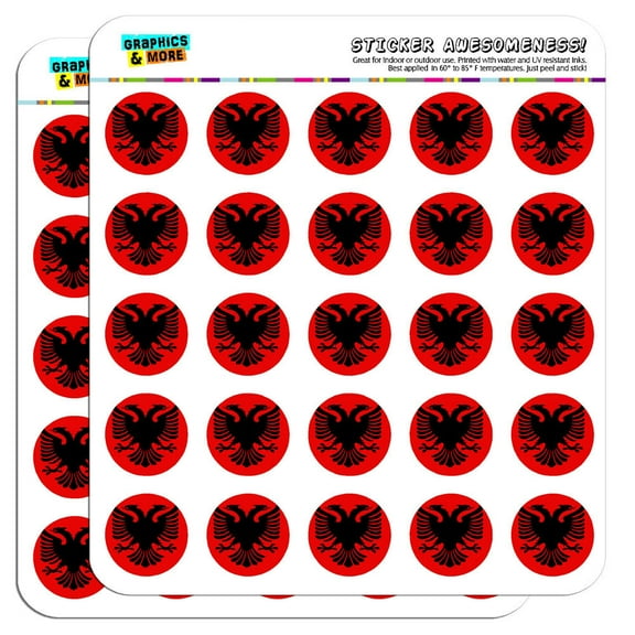 Albanian National Country Flag 1" Scrapbooking Crafting Stickers