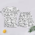 thumbnail image 2 of Boys Pajamas Christmas Diy Stylish Print Short Sleeve Crew Neck T-Shirt And Shorts 2 Piece Pjs for Boys Size 3-4 Years, 2 of 3
