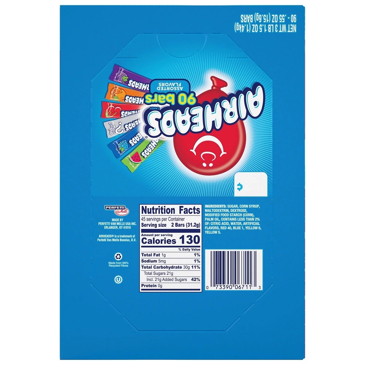 Airheads Individually Wrapped Fruit Candy Variety Gravity Feed Box, 90 Count - image 2 of 5