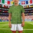 thumbnail image 2 of WUXIAN Kids Boys Summer Shirts Football Print Short Sleeve Round Neck Stylish Funny Graphic Top For Youth Comfort Lightweight Summer Trendy Outddor Soccer Ball Pattern Tee,Green,3-4 Years, 2 of 4