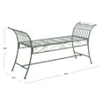 thumbnail image 6 of SAFAVIEH Hadley Outdoor Patio Swirls Garden Bench, Antique Green, 6 of 8