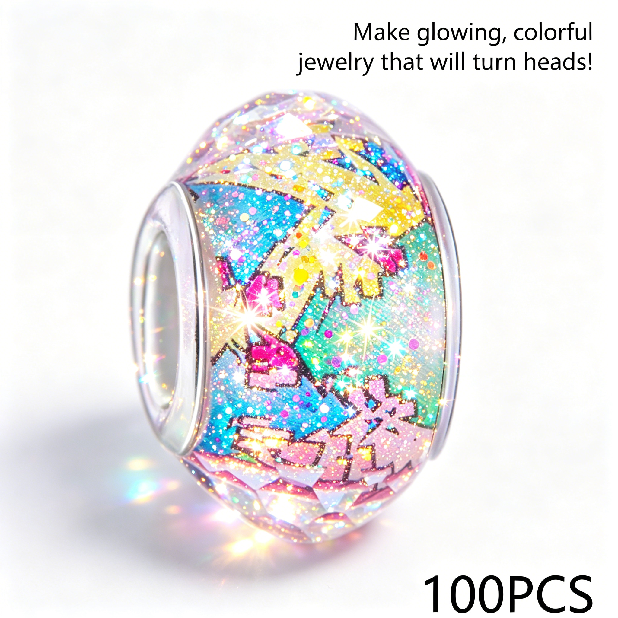 DESIGNICE 2026 New Bracelet Beads Large Hole Beads Beads for Bracelets Making Acrylic Gems Bracelet Making Kit Beads Style 3 for Jewelry Making Bracelet Crafting Diy Accessories Beadwork Projects