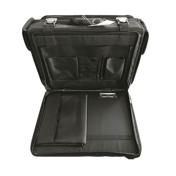 B&W International Expandable Laptop Briefcase, Professional Computer Work Bag for Office & Travel, Black