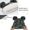 thumbnail image 3 of FZ FANTASTIC ZONE Kids Toddler Infants Winter Hats Scarfs Gloves Set Pompom Beanie Caps Mittens Neck Warmer with Fleece for 0 6 12 18 Months 1 2 3 4 Years Old Baby Girls Boys Gifts, Blackwhite, 3 of 6