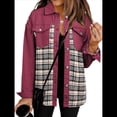thumbnail image 2 of Chaqueta Vaquera Estilo Boyfriend, Informal, de Larga, con Botones y Bolsillos, para Mujer Rojo L, 2 of 9
