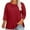 Red, variant on TKLPEHG 3/4 Sleeve Shirts for Women Plus Size Crew Neck Three-quarter Sleeve Tshirt Loose Fitted Classic Solid Color Tshirt Basic Tops Summer Casual Blouses (Black,L)