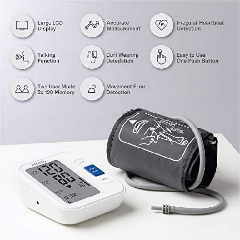 Blood Pressure Monitor Upper Arm Blood Pressure Monitors for Home Use BP  Machine with 2x120 Reading Memory Adjustable Arm Cuff 8.7-15.7 Large