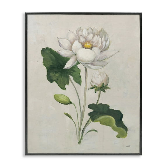 Stupell Industries Graceful Budding Lily Plants & Flowers Painting Black Framed Art Print Wall Art, 11 x 14