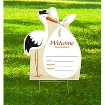 34 x 27 in. Stork New Baby Outdoor Yard Sign