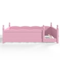 thumbnail image 6 of Bellemave Montessori Twin Floor Bed with Bookshelf, Solid Wood Kids Twin Size Bed Frame with Rail and Slats, No Box Spring Needed (Pink), 6 of 8
