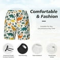 thumbnail image 4 of Kdxio Dinosaurs and Tropical Leaves Print Men's Swim Trunks with Compression Liner 7 Inch Inseam Quick Dry Swim Shorts, 4 of 7