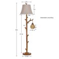 thumbnail image 4 of 62" Rustic Farmhouse Tree Trunk Floor Lamp with woven night light,4-Way Rotary Switch for Living Room Bedroom Study,2 Bulbs Included, 4 of 7