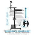 thumbnail image 5 of Mount-It! Mobile Standing Desk with Dual Monitor Mount 40-Inch Wide, Height Adjustable, Black, 5 of 6