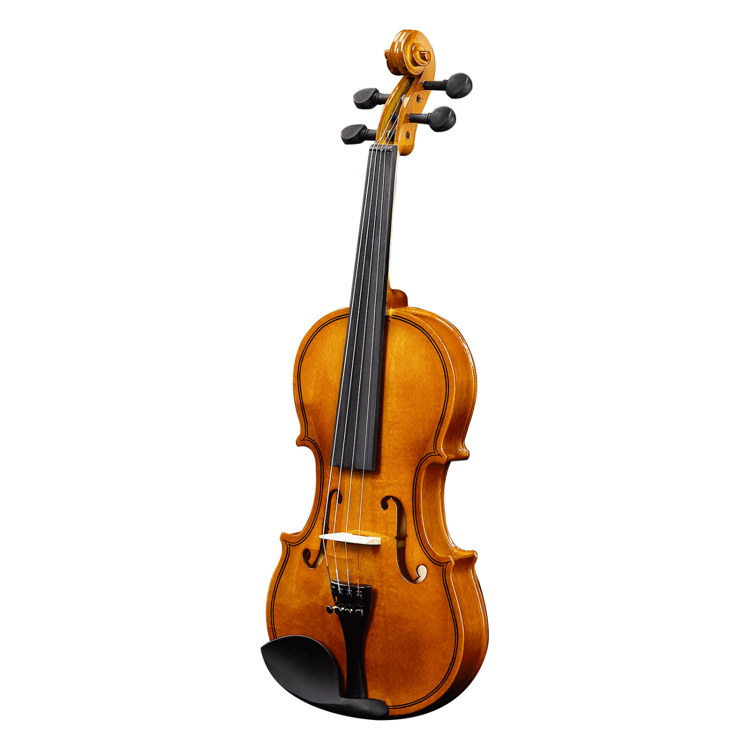 Hassch 3/4 Violin Set for Beginners with Hard Case, Rosin, Shoulder Rest, Bow, Sourdine and Extra Strings, Natural