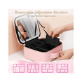 thumbnail image 3 of Travel Makeup Bag Cosmetic Bag Makeup Organizer Bag with Mirror Make Up Case of 3-Color LED Lighted Makeup Train Case,A, 3 of 6