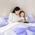 thumbnail image 5 of jejeloiu Initial Letter B Queen Comforter Set,Purple Glitter Print Bedding Comforter Set For Bowtie Lover Reversible 3-Piece, 5 of 8