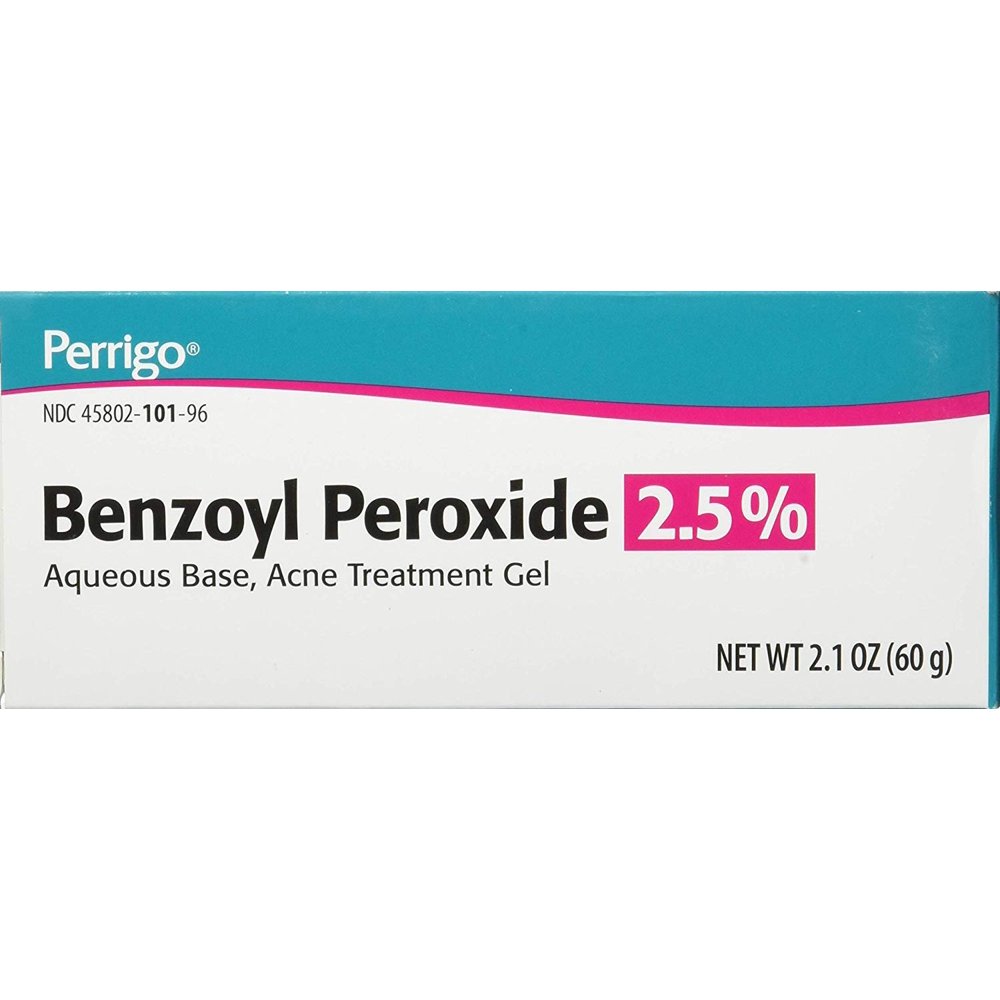 Perrigo Benzoyl Peroxide 2.5% Acne Treatment Gel 60 gm Tube 2.1 Ounce
