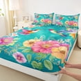 thumbnail image 3 of Feelyou Cherry Blossoms Flower Bed Sheets, Kawaii Hummingbird Animal King Sheets, Retro Chinese Style Sheet Set, Ultra Soft Bedroom Decor, 4 Pieces, 3 of 7