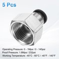 thumbnail image 3 of Uxcell 5pcs Push to Connect Fittings 8mm Tube OD x 1/2" NPT Thread Female Straight Pneumatic Tube Fittings PCF8-N04 Quick Connect Air Line Fittings Air Hose Fittings, Black, 3 of 7
