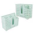 thumbnail image 1 of WEAVILUX 2Pcs Light Green Dishwasher Utensil Holder Basket for Countertop Or Wallmount Storage, 1 of 8