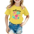 thumbnail image 1 of LUOGENLI Girls Shirts Size 12-16 Stylish Girls Tops for Everyday Wear Loose Fit Tees & Shirtsfor Spring and Summer Easy to Clean Yellow Size 1-2 Years, 1 of 4