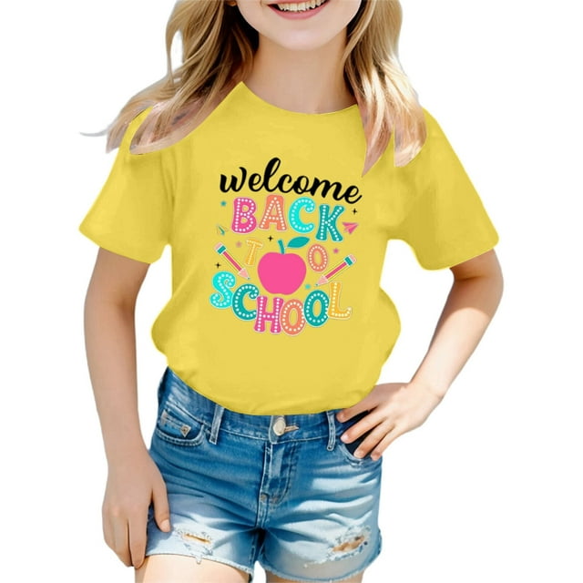 JTieacloth Stylish Girls Tops For Everyday Wear Loose Fit Tees & Shirts For Ages 3 16 Perfect For Spring And Summer Easy To Clean Great For Girls Summer Tops Sizes 7-8 Years