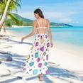 thumbnail image 7 of FORMRS Womens Long Sarong Beach Wrap Semi-Sheer Bikini Skirt Bathing Swimsuit Cover Up, Beige Retro Pattern, 7 of 7