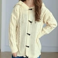 thumbnail image 6 of HAiming Cardigan Sweaters for Women Cable Knit Hooded Coats Trendy Long Sleeve Button down Lightweight Sweater Outwear, 6 of 6