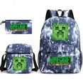 thumbnail image 5 of Minecraft Backpack Game My World Student Large Capacity Printed Three-Piece Set Backpack for Men and Women,Starry Sky Red~1, 5 of 11