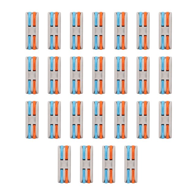25 conectores de empalme de cables, 4 puertos, compactos, de resorte rápido, para cableado de automoción.