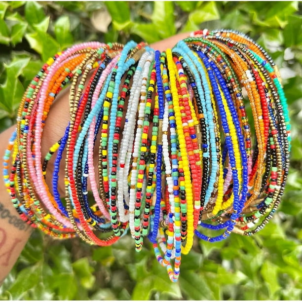 GHSDFBB 10 Piece Summer Jewelry Waist Bead Set,Colorful Waist Bead