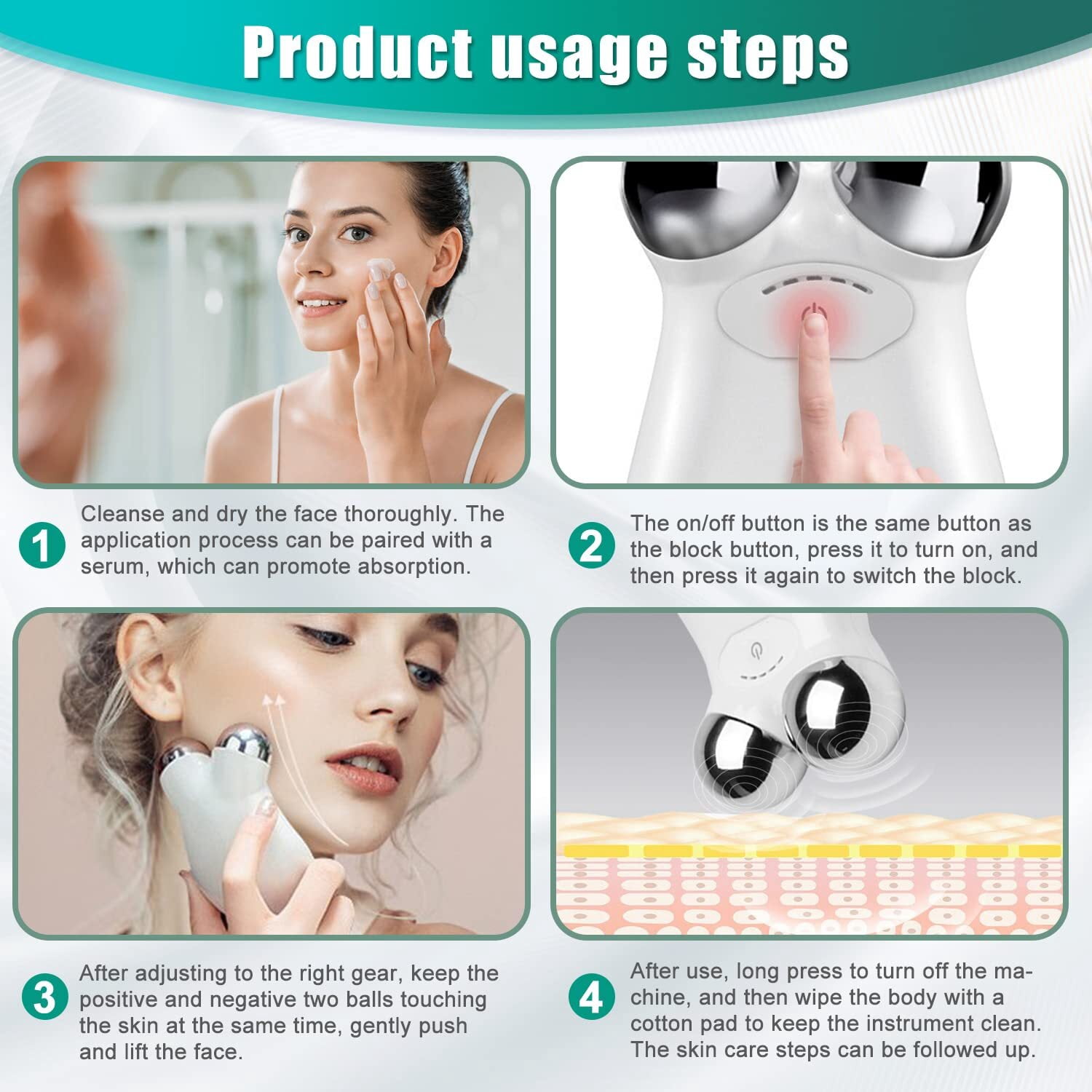 Face Device Roller, USB Mini microcurrent face Lift Skin Tightening Rejuvenation Spa for Facial Wrinkle Remover Toning Best Gift