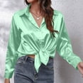 thumbnail image 6 of LIaqionyy Women Satin Silk Shirts Button down Dress Long Sleeve Blouses Casual Business Fall Clothes, 6 of 7