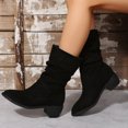 thumbnail image 5 of POROPL Winter Boots for Women Mid Calf Low Heel Suederetro Shoes,Boots Size 6.5, 5 of 7
