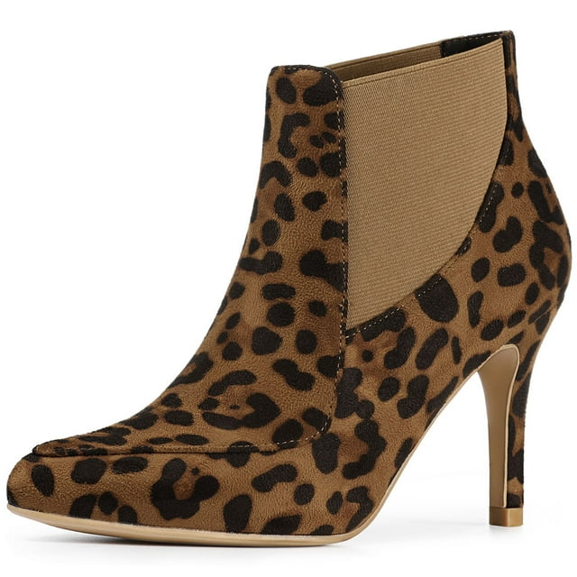 Unique Bargains Bottines Chelsea à Talon Aiguille à Bout Pointu pour Femmes