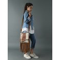 thumbnail image 6 of ADYANN Women's Western Handcrafted Hair On Leather Shoulder Body Purses for Women Floral Hand Tooled Cross Body Bag Suede Fringes, Adjustable & Detachable Strap, 6 of 10