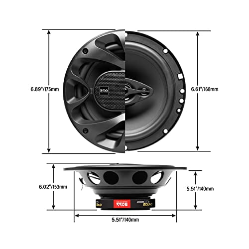 BOSS Audio Systems CH6530B Chaos Series 6.5 Inch Car Stereo Door Speakers - 300 Watts Max, 3 Way, Full Range Audio, Tweeters, Coaxial, Sold in Pairs