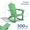 thumbnail image 4 of JEAREY Plastic Adirondack Rocking Chair,HDPE All-Weather Outdoor Rocking Adirondack Chair for Porch, Patio, Balcony,Light Green, 4 of 7
