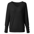 thumbnail image 2 of Aayomet Cardigan For Women Fall Women's Fall Casual Long Sleeve Crew Neck Side Slit Oversized Ribbed Knit Pullover Sweater Tops,Black S-XXL, 2 of 5