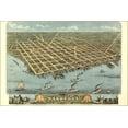 thumbnail image 1 of 24"x36" Gallery Poster, birdseye view map of Sandusky, Ohio 1870, 1 of 1