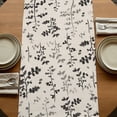 thumbnail image 5 of Table Runners 36 Inches Long Dress Scarves, Black Grey Botanical Farmhouse Kitchen/Dining Table Runner, Short Coffee Tablerunners, Rustic Country Spring Floral Summer Leaf 13x36 Inch, 5 of 9