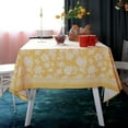 thumbnail image 3 of Rectangle Summer Tablecloth Printed Flower Grass and Vintage Floral Patterns Table Cloth for Easter Tablecloth Picnic Outdoor Home Holiday Long Dining Kitchen (Yellow, 60 x 120 Inch), 3 of 6