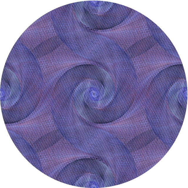 Ahgly Company Tapis d'Intérieur Lavables en Machine, Ronds, Transitionnels, Bleu Ardoise, Ronds de 3'